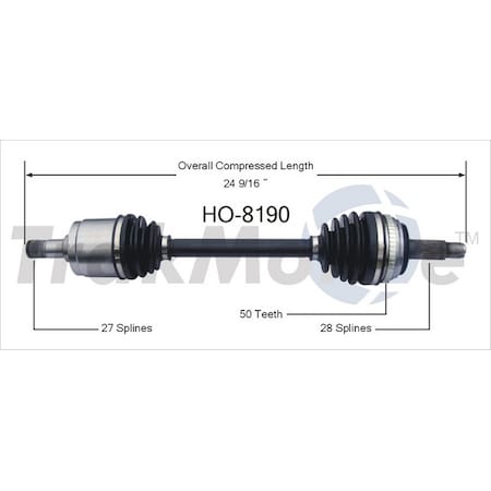 Surtrack Axle Cv Axle Shaft, Ho-8190 HO-8190